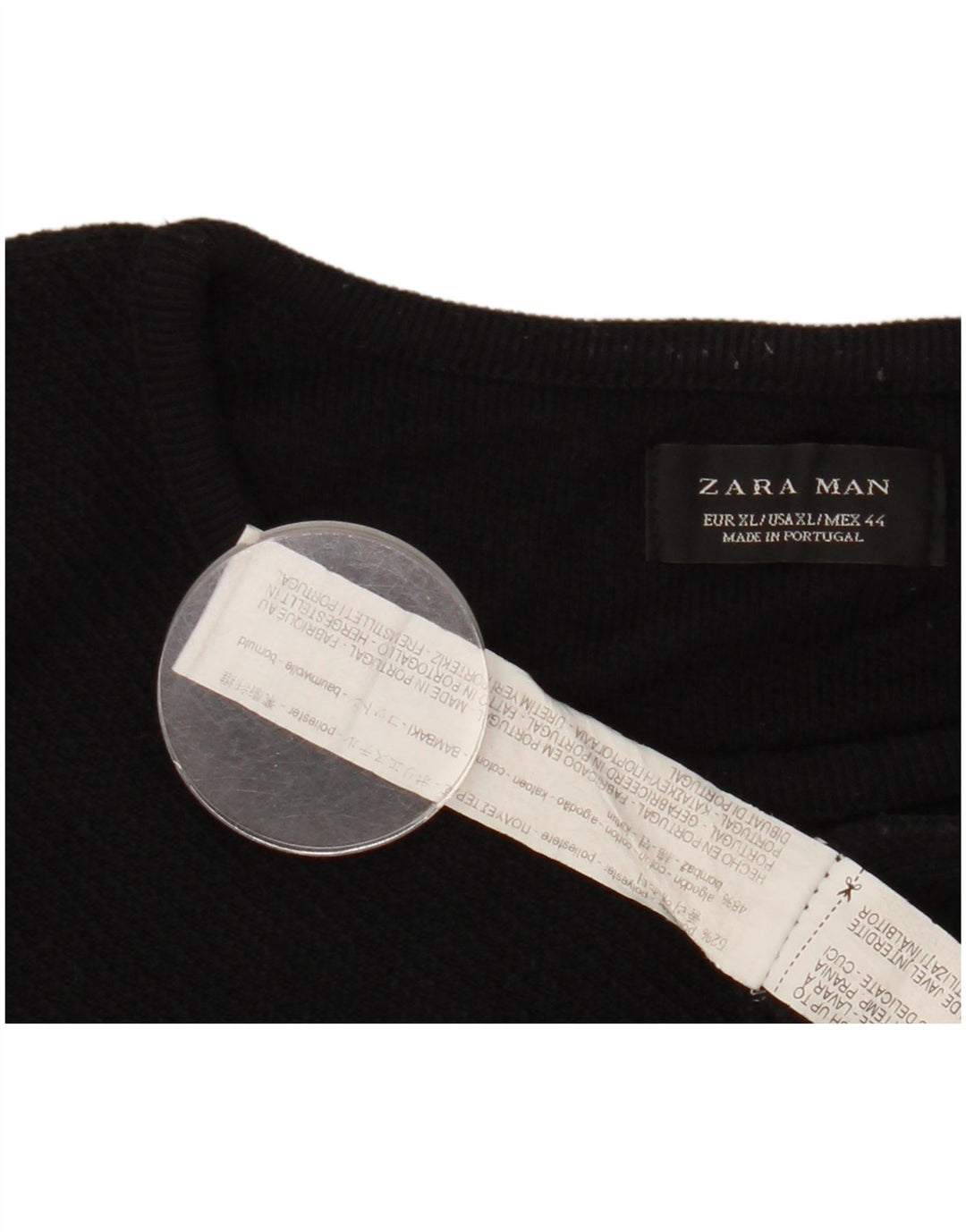 Zara Herre sweater med rund hals XL sort polyester