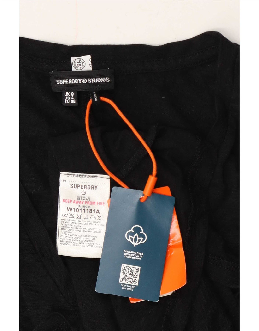 Superdry oversized T-shirt top til kvinder UK 8 Lille marineblå bomuld