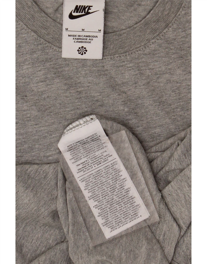NIKE Mens Graphic T-Shirt Top Medium Grey Flecked Cotton