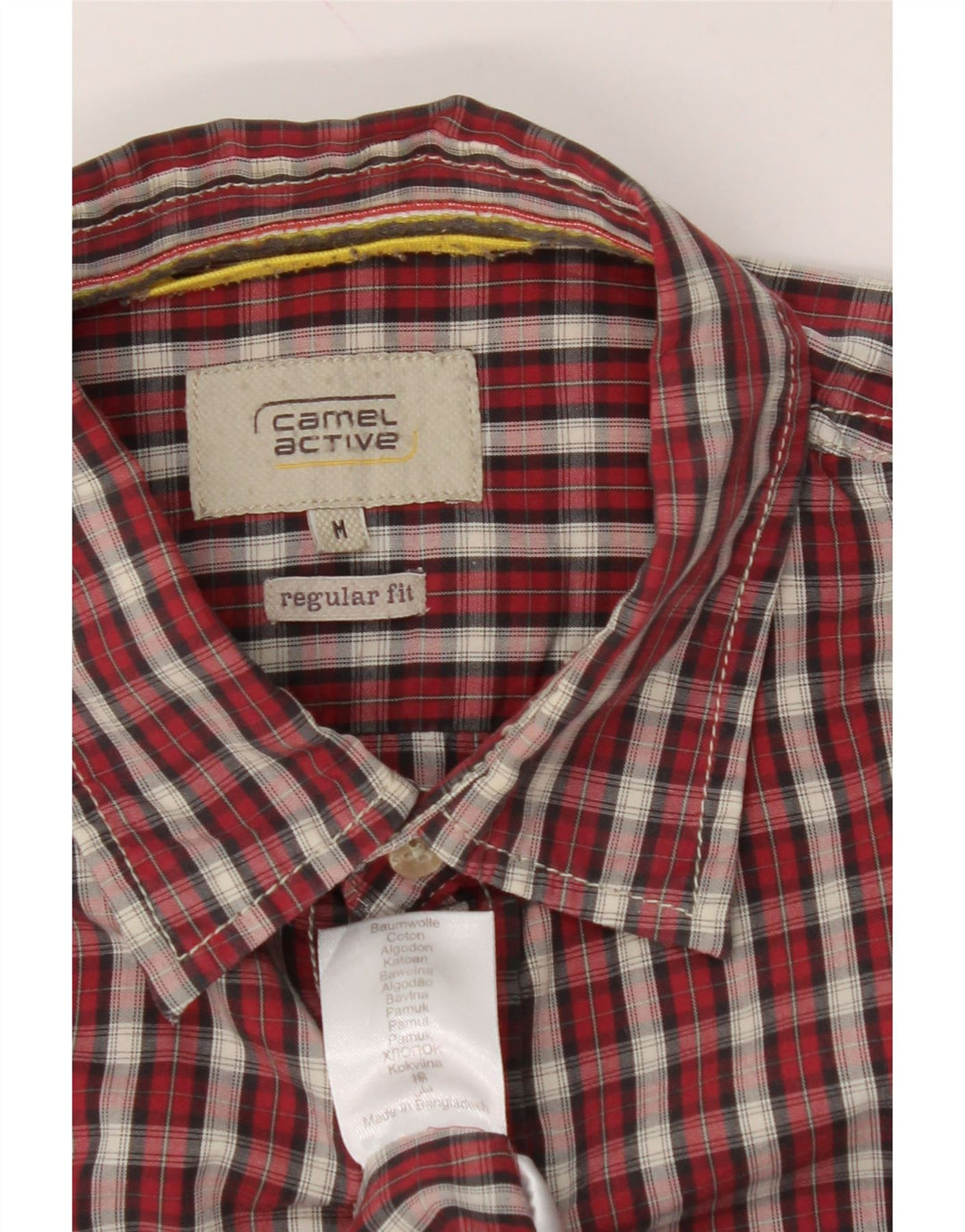 CAMEL ACTIVE Mens Regular Fit Shirt Medium Burgundy Check Cotton Vintage Camel Active and Second-Hand Camel Active from Messina Hembry 