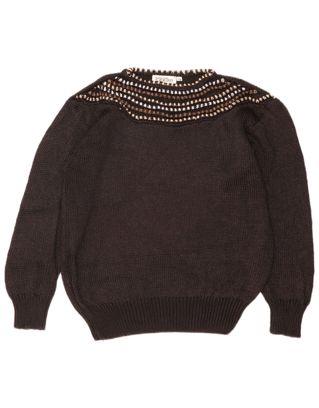 Toplike Dame Boat Neck Jumper Sweater IT 42 Medium Brown