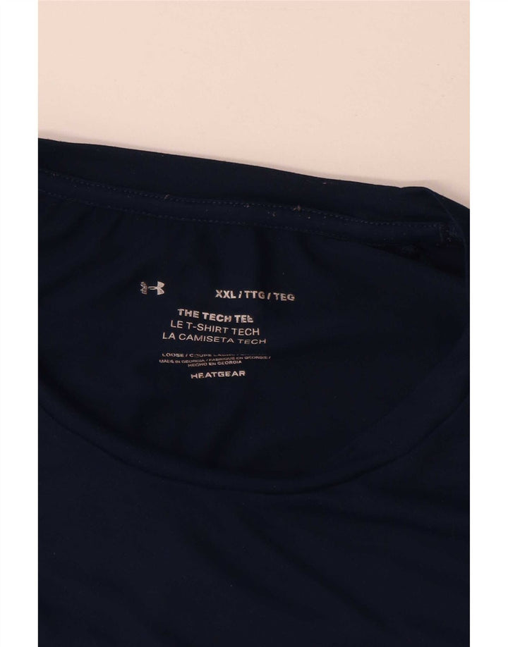 Under Armour Herre T-Shirt Top 2XL Navy Blue Polyester