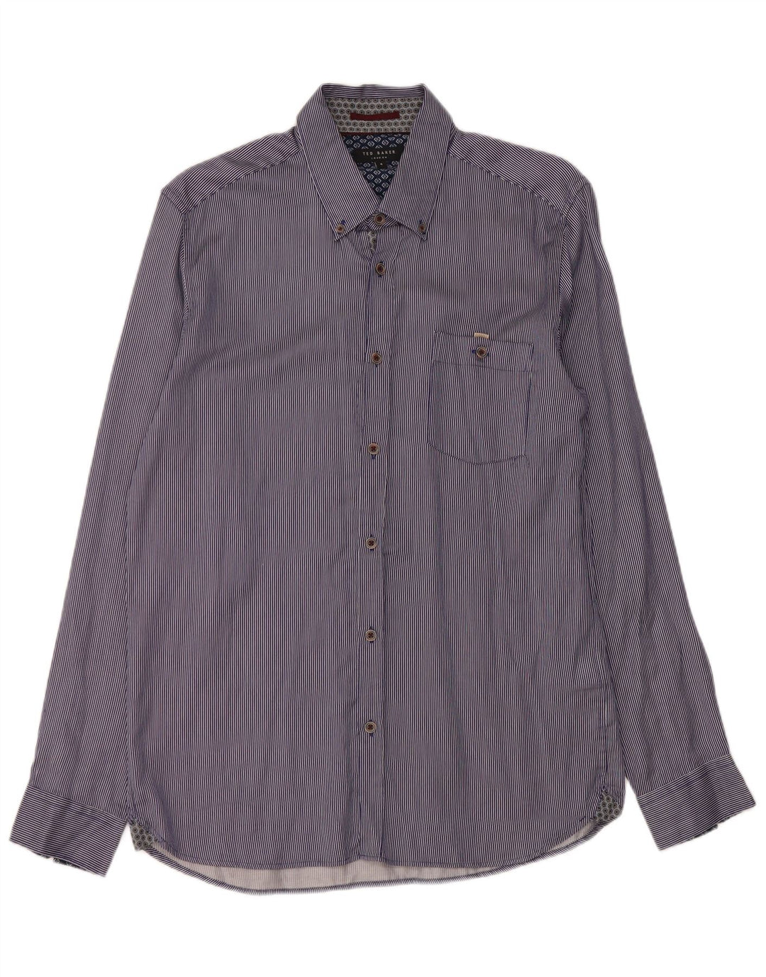 Ted Baker Herreskjorte str. 4 Large Blue Pinstripe Cotton