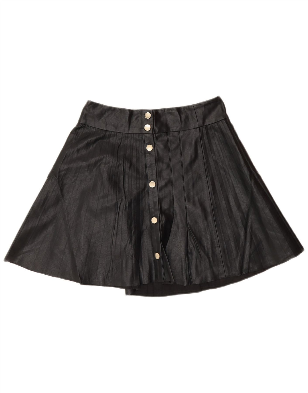 Zara Dame imiteret læder Mini-nederdel Lille W26 sort polyester