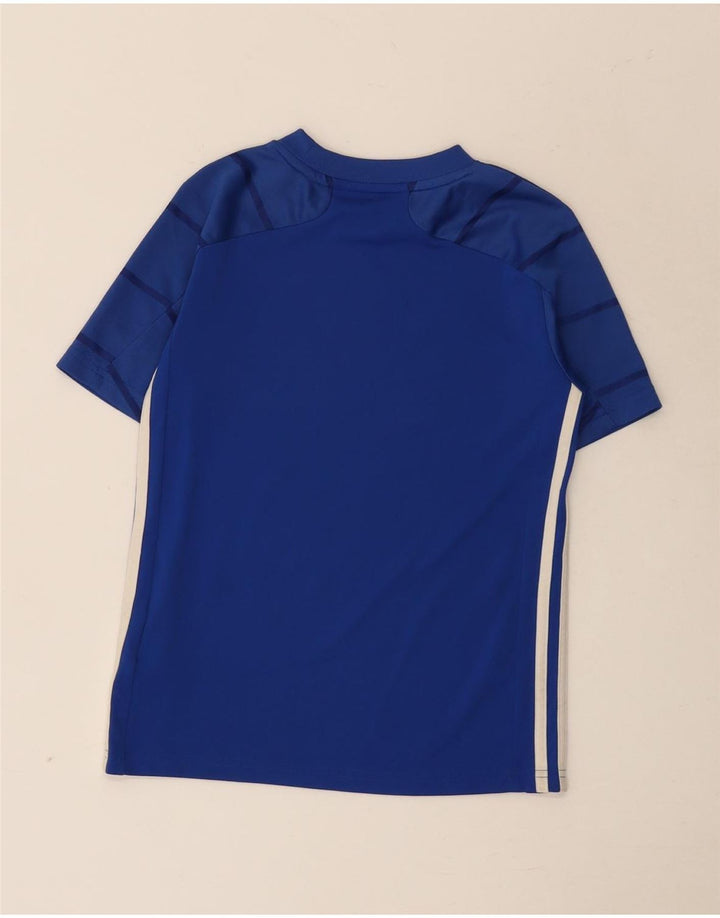 Adidas Boys Aeroready T-Shirt Top 9-10 År Blå Stribet Polyester