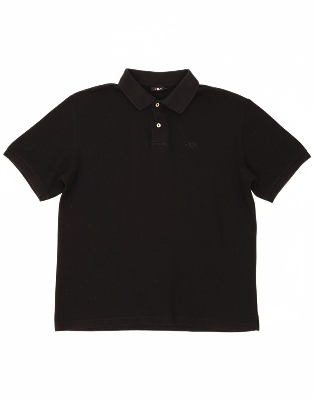 FILA Mens Polo Shirt Large Black Cotton