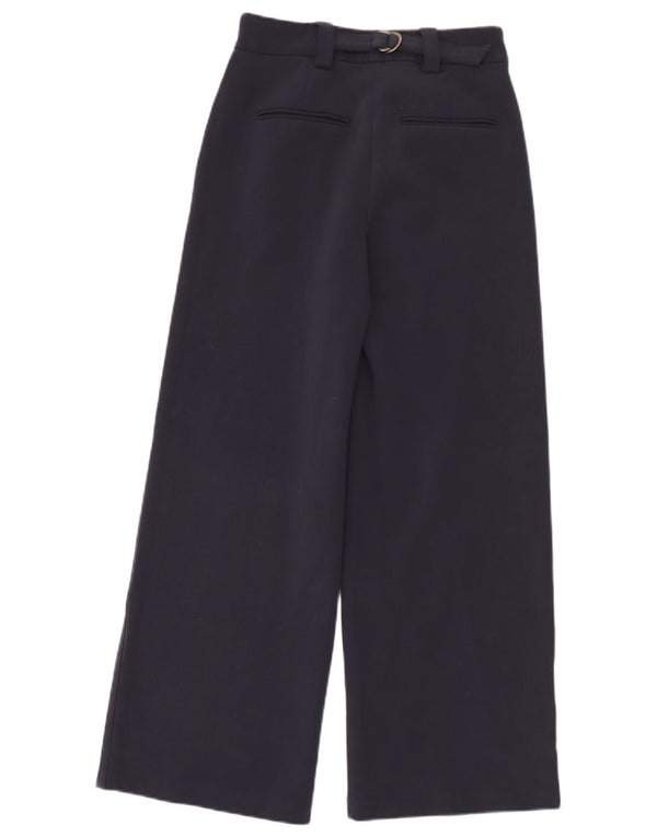 Marks & Spencer Womens High Waist Chino Trousers UK 8 Small W26 L30 Navy Bl