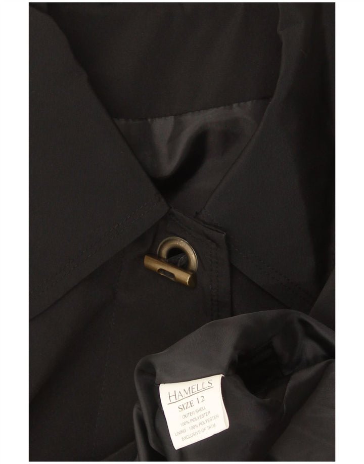 Hamells Dame Loose Fit Overfrakke UK 12 Medium Sort Polyester Classic