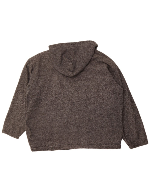 CHAMPION Herre hættejakke i fleece UK 42 XL Grå nålestribet polyester