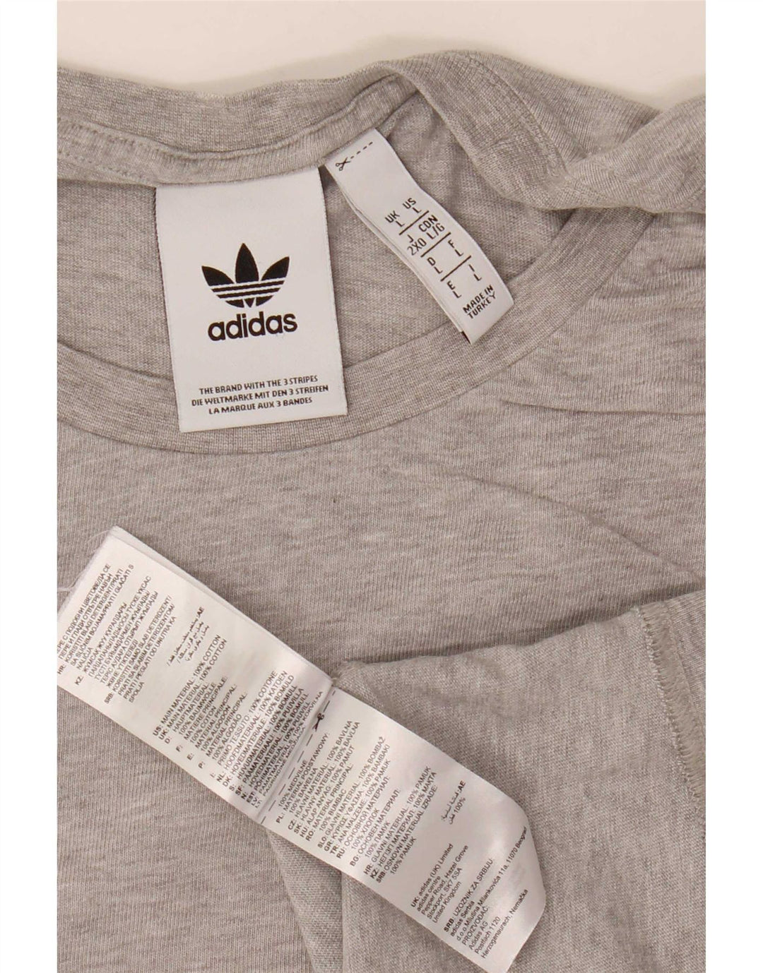 Adidas Herre Grafisk T-Shirt Top Stor Grå Bomuld