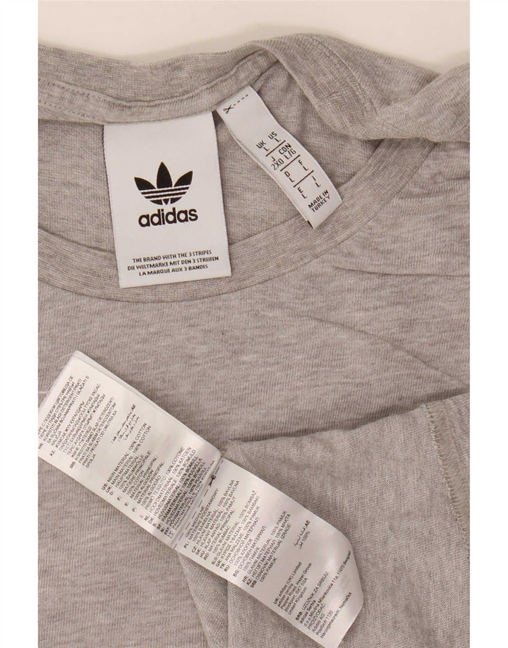 Adidas Herre Grafisk T-Shirt Top Stor Grå Bomuld