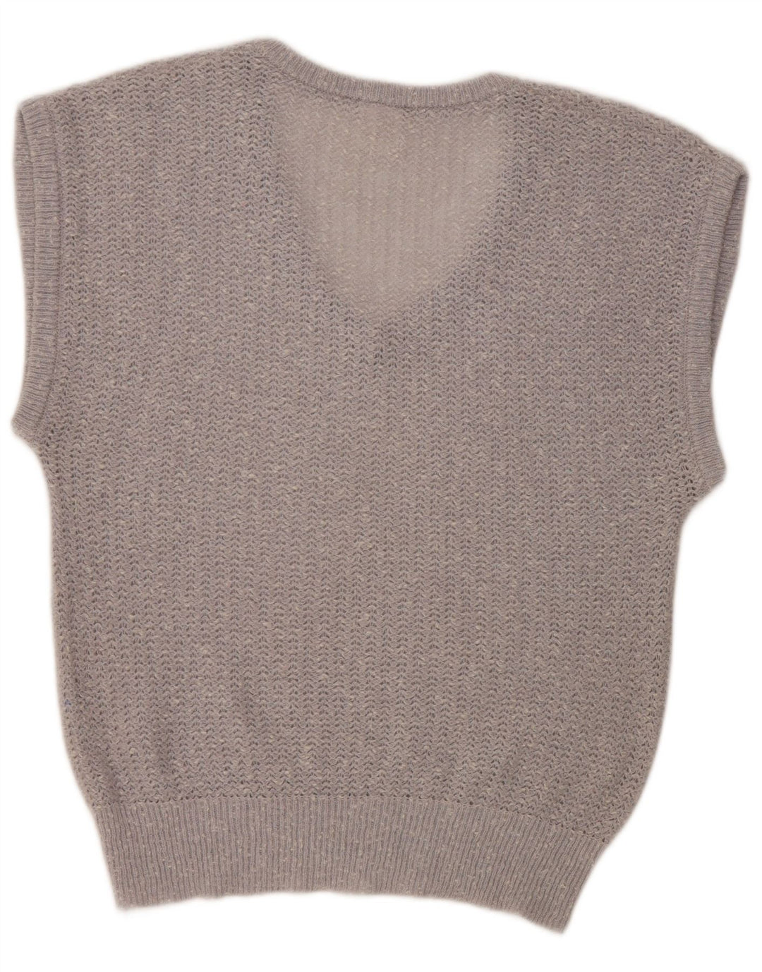 Strickmoden Dame Loose Fit Vest Tank Top EU 40 Medium Sølv