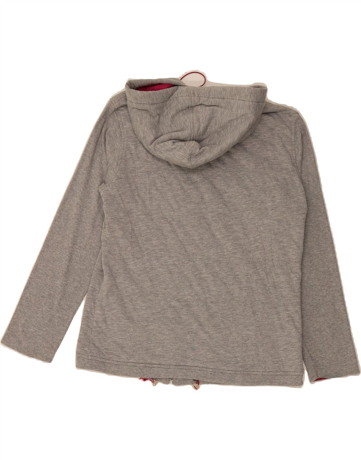 LOTTO Womens Zip Hoodie Sweater UK 12 Medium  Grey Cotton Vintage Lotto and Second-Hand Lotto from Messina Hembry 