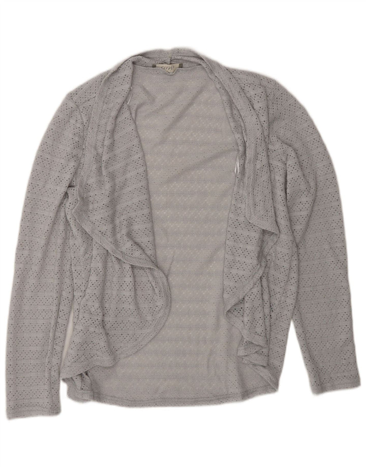 Oasis Womens Open Cardigan Top UK 12 Medium Grey Polyester