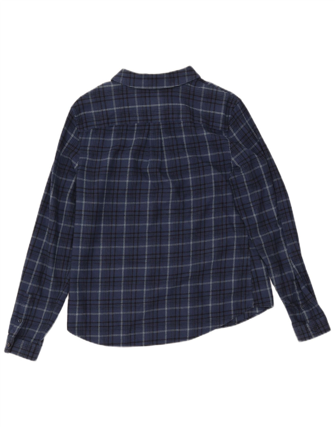 JACK WILLS Dame Flanelskjorte UK 12 Medium Navyblå Ternet Bomuld