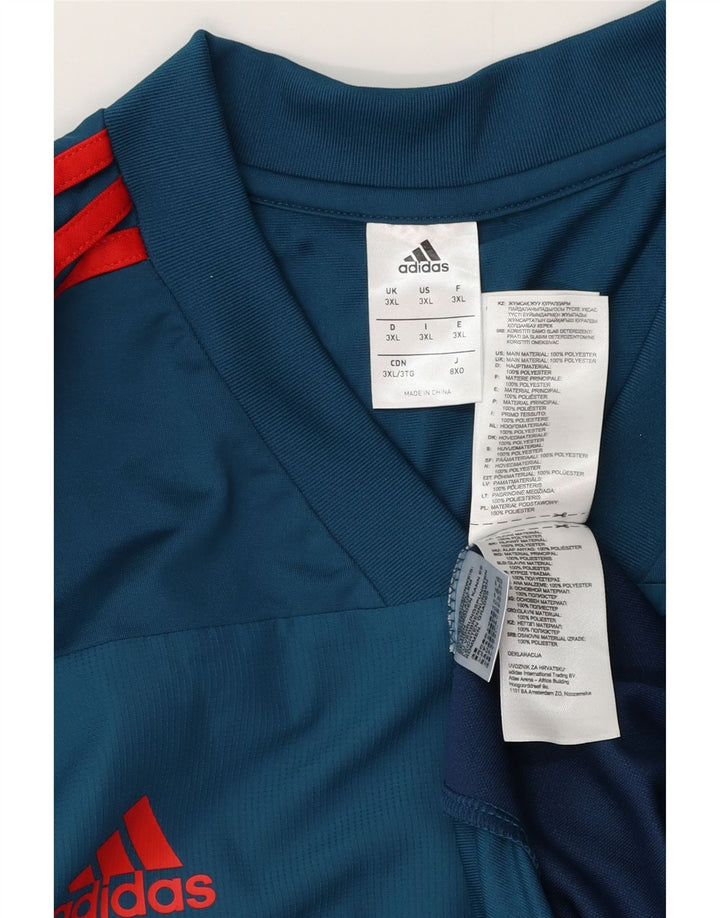 Adidas Herre Top Langærmet 3XL Blå Colourblock Polyester