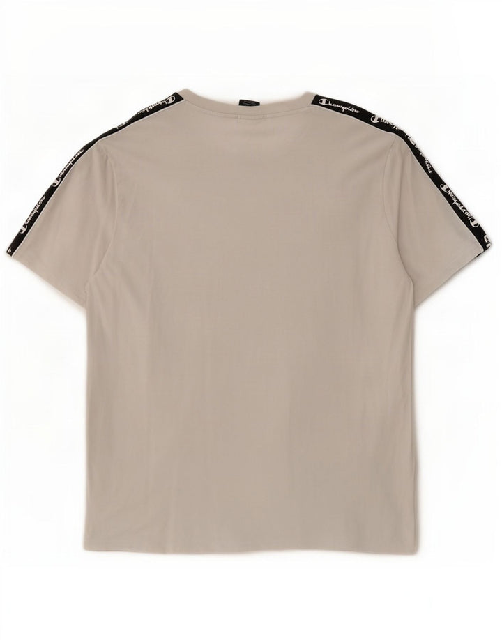 Champion Herre Grafisk T-Shirt Top XL Hvid Colourblock