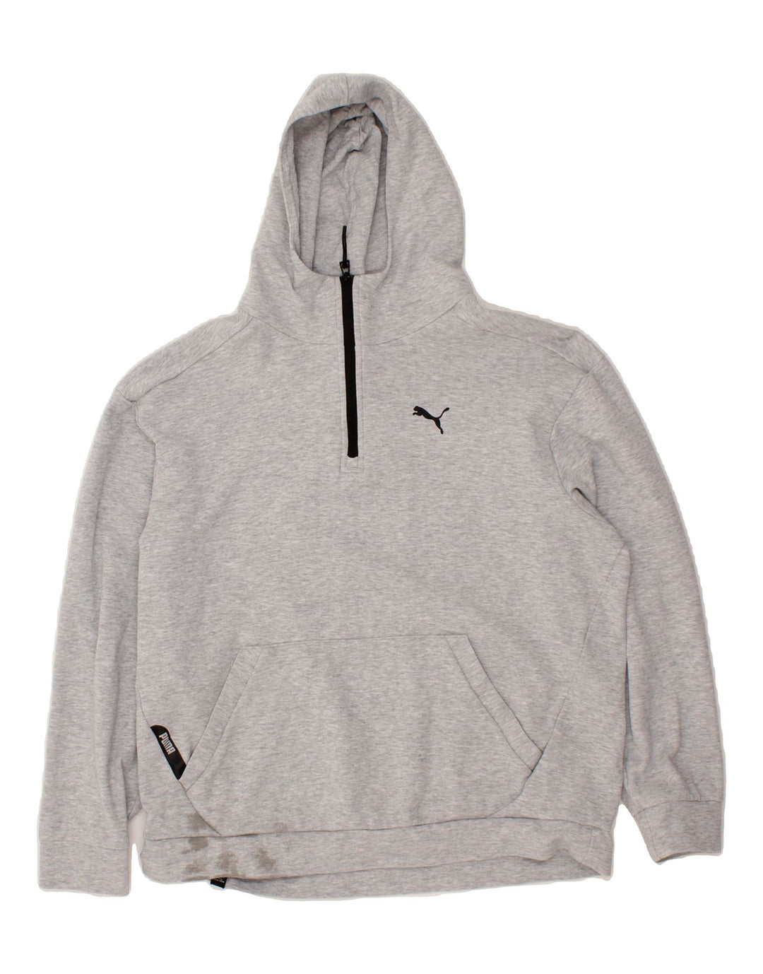 PUMA Mens Zip Neck Hoodie Jumper Large Grey Cotton Vintage Puma and Second-Hand Puma from Messina Hembry 