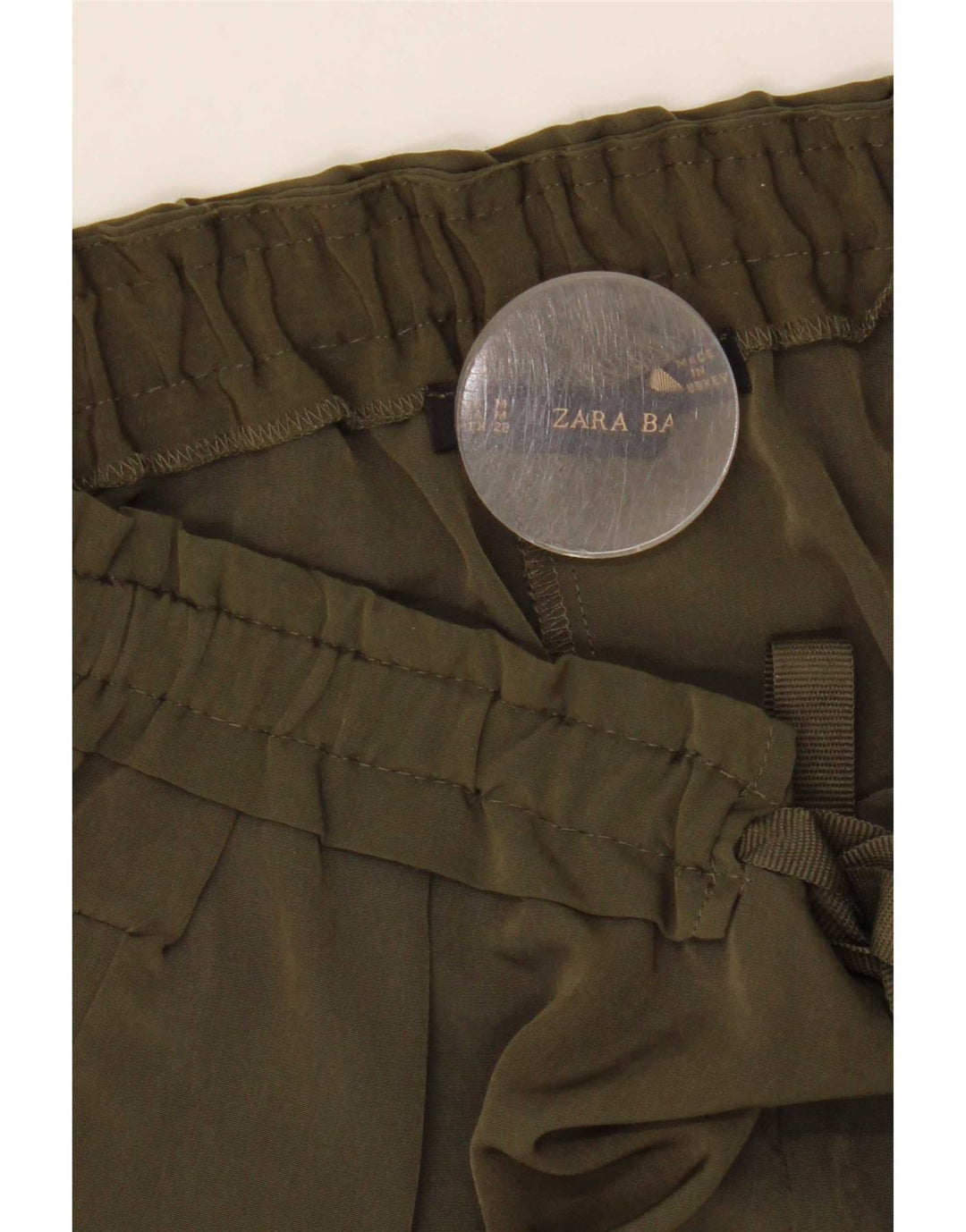 Zara Dame tilspidsede Casual Bukser Medium W28 L27 Khaki Polyester