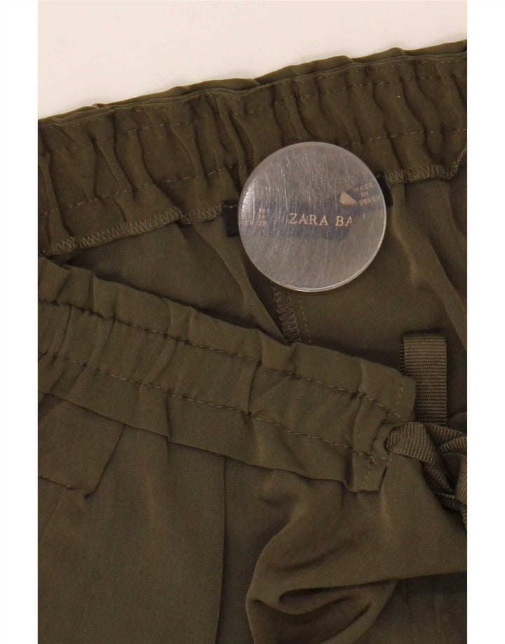 Zara Dame tilspidsede Casual Bukser Medium W28 L27 Khaki Polyester