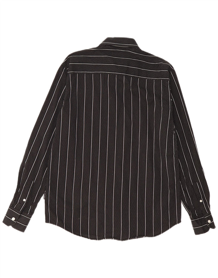 Pierre Cardin Herre Regular Fit skjorte Medium sort stribet bomuld