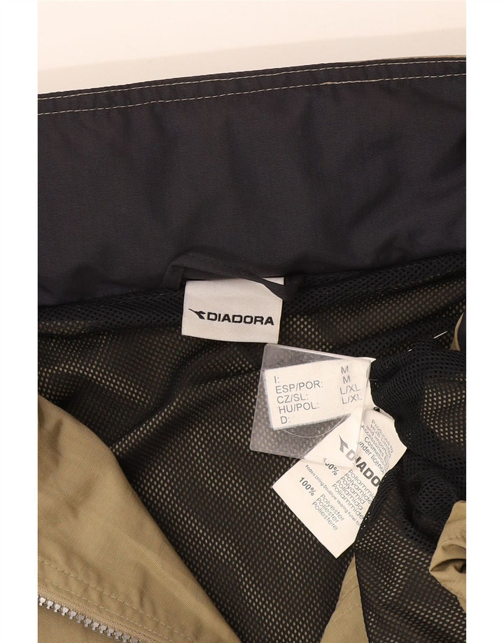 Diadora Regnjakke med hætte til mænd UK 38 Medium Khaki Polyamid