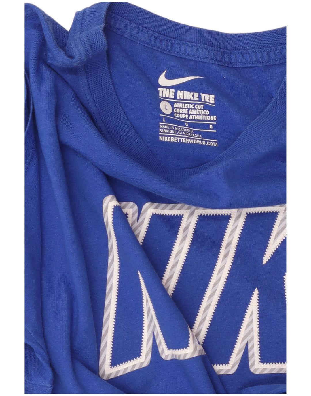 NIKE Herre Athletic Cut Grafisk T-Shirt Top Stor Blå