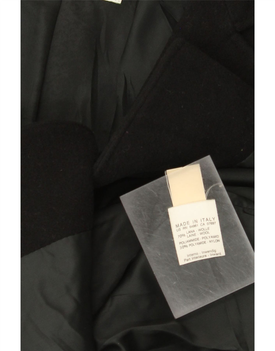 Benetton Dame 3-knaps blazerjakke IT 42 Medium Sort Uld