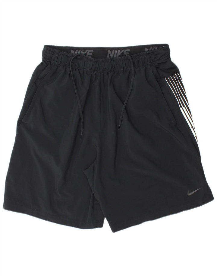 NIKE Dri Fit grafiske sportsshorts til mænd, store sorte polyester