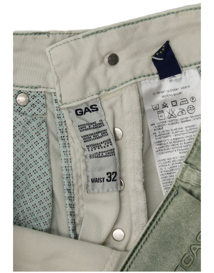 Gas Denim Shorts til mænd W32 Medium Green Bomuld