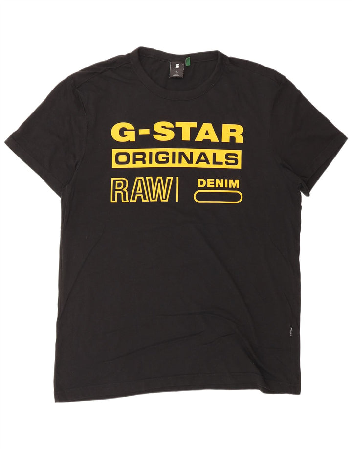 G-STAR Herre grafisk T-shirt top XL sort bomuld