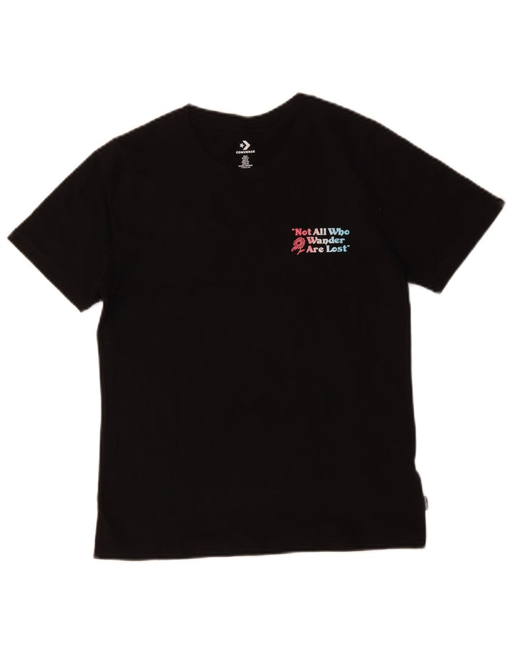 Converse Graphic T-Shirt Top UK 10 Small Black Bomuld