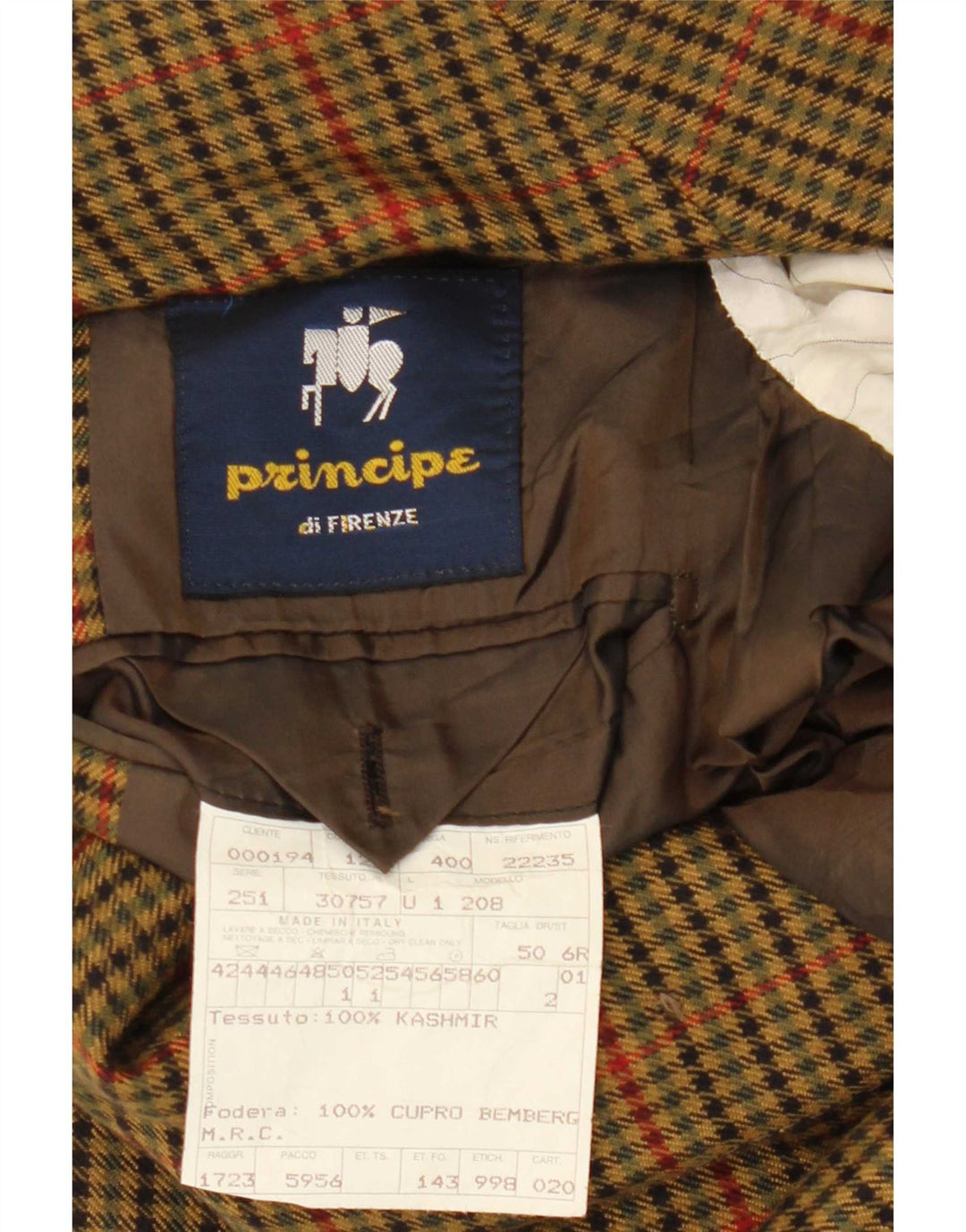 Loro Piana Herre 3-knaps blazerjakke IT 50 Large Khaki Houndstooth