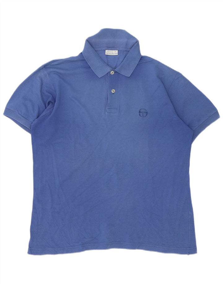 Sergio Tacchini herre poloskjorte stor blå bomuld