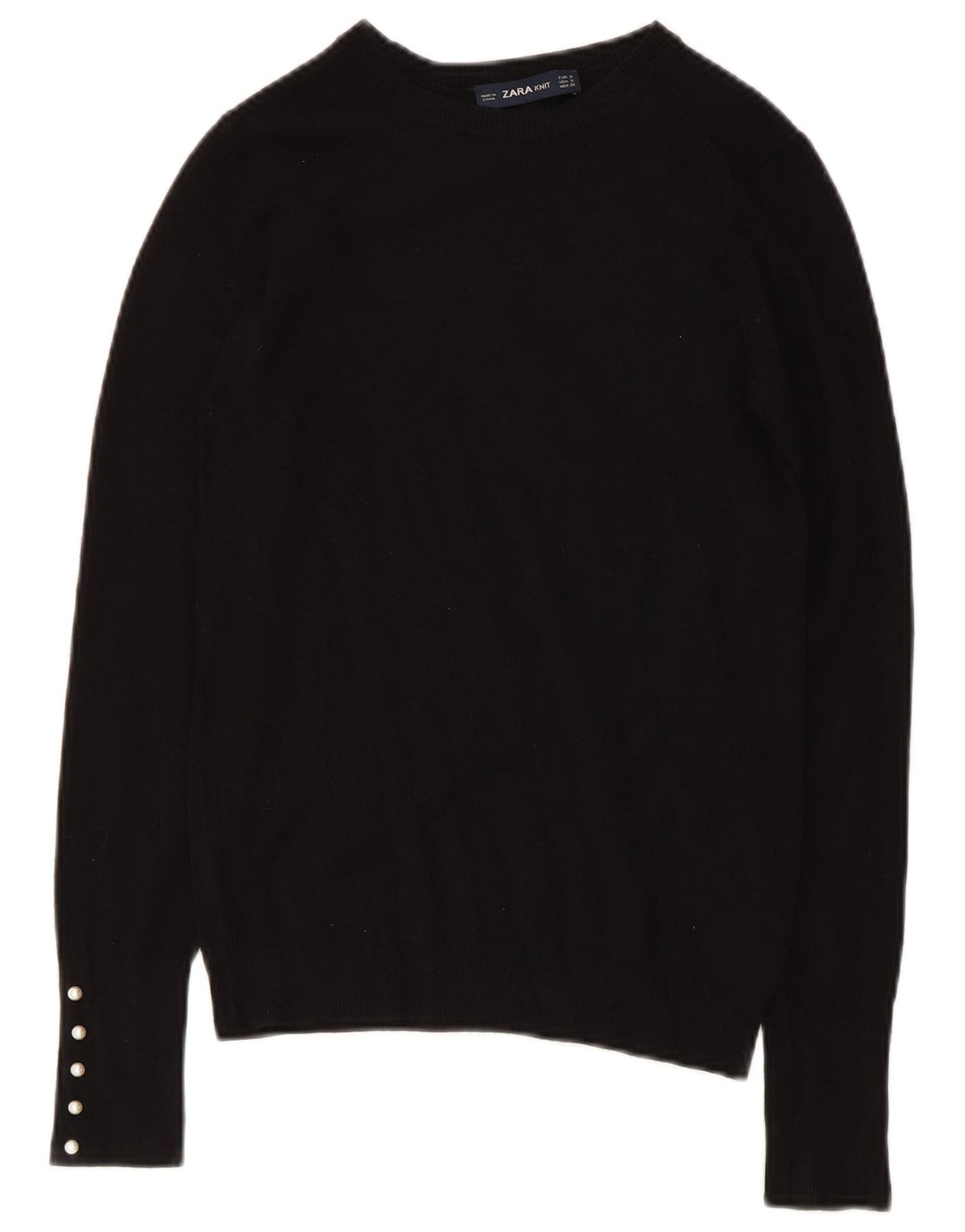 Zara Dame Boat Neck Jumper Sweater UK 8 Small Black