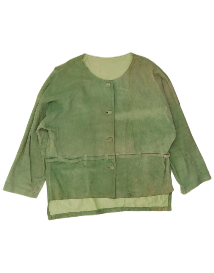 Vintage dame ruskindsjakke UK 20 2XL Grøn