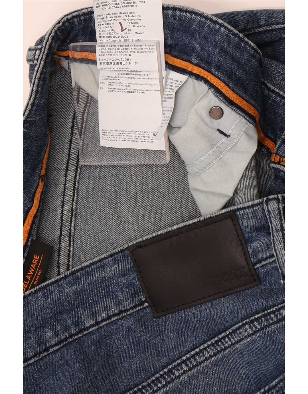 Hugo Boss Herre Delaware Slim Jeans W38 L32 Blå Bomuld