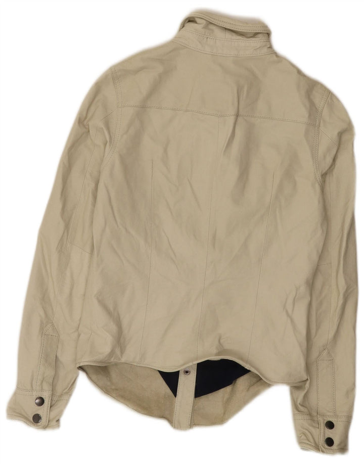 Vintage læderjakke til kvinder EU 36 Small Beige