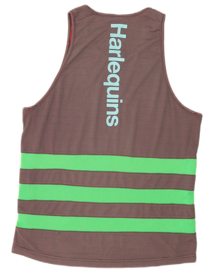 Adidas Herre Grafisk Vest Top Stor Grå Colourblock Polyester