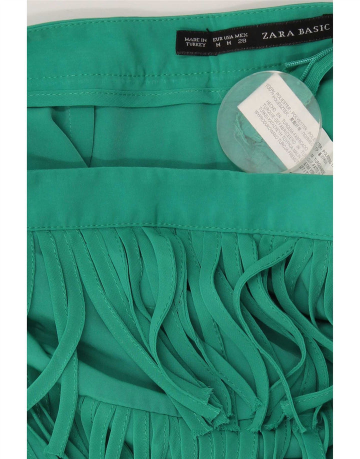 Zara Dame Mini Nederdel Medium W28 Grøn Polyester