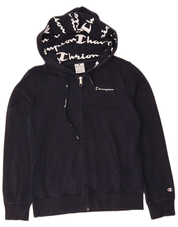 CHAMPION Dame-hættetrøje med lynlås UK 14 Mellem marineblå bomuld