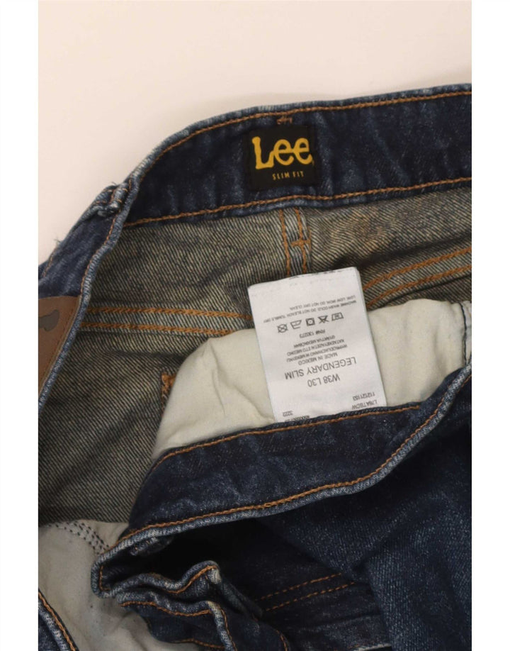 Lee Herre Legendary Slim Jeans W38 L30 Marineblå Bomuld