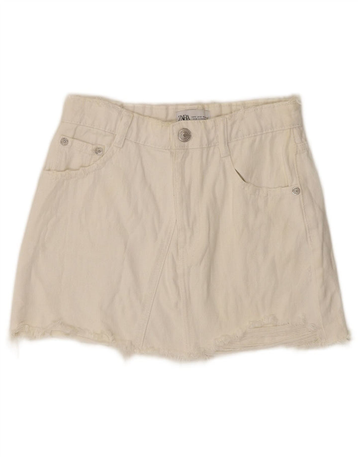 Zara denimshorts til kvinder Small W26 Hvid
