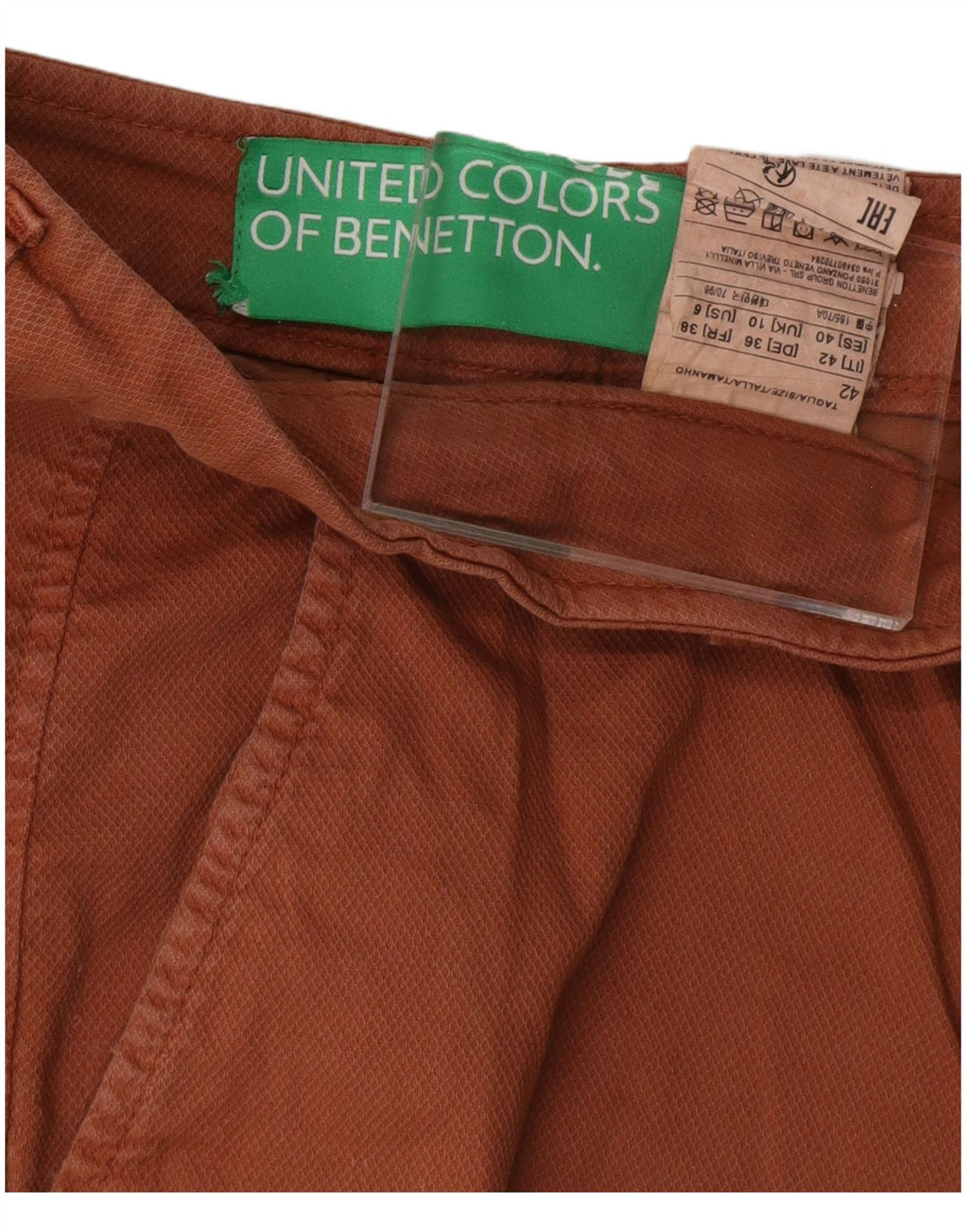 BENETTON Chino-shorts til kvinder UK 10 Small W30 Brown Bomuld