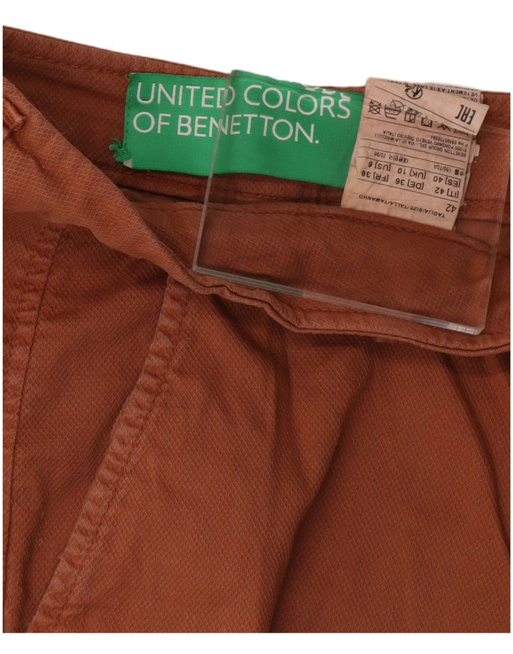 BENETTON Chino-shorts til kvinder UK 10 Small W30 Brown Bomuld