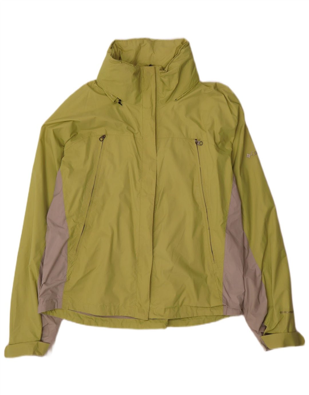 Columbia Womens Omni-Tech regnjakke UK 18 XL Grøn Colourblock Nylon