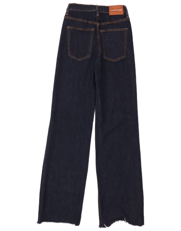 Zara Dame Jeans med brede ben EU 34 2XS W24 L34 Marineblå Bomuld