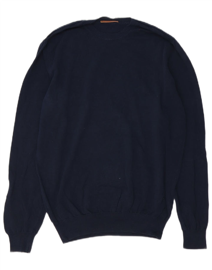 Massimo Dutti Herre Crew Neck sweater Medium Navyblå Bomuld