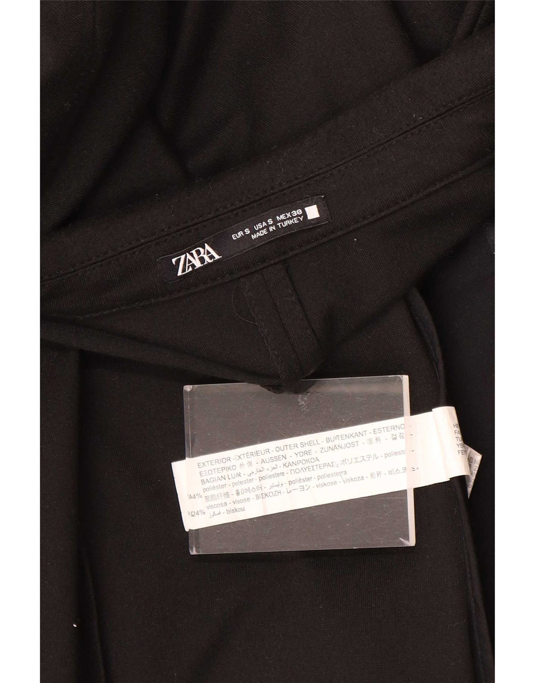 Zara Herre 1-knap blazerjakke UK 36 Lille sort polyester