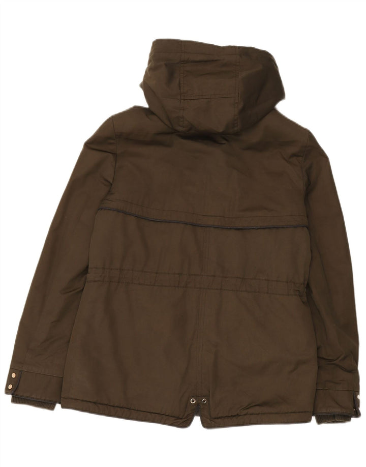 Zara Dame Trafaluc Oversized Parkajakke med hætte UK 6 XS Khaki Polyester